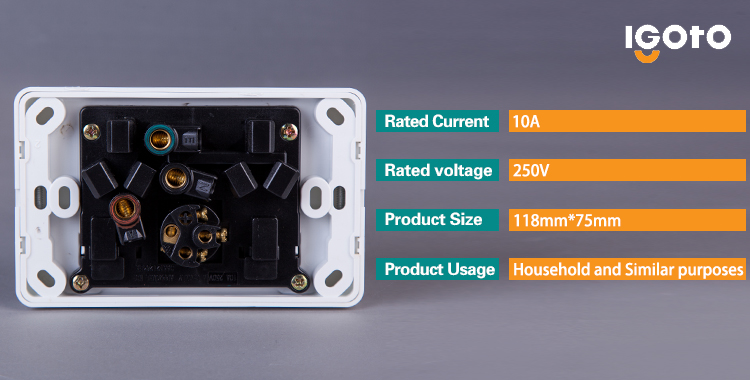 Latest Technology 10A 250V Double Powerpoints with Extra Switch