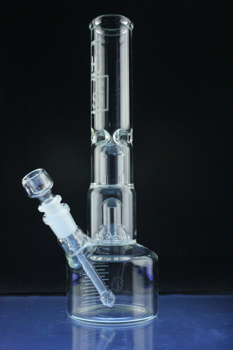 Double Bell Perc Beaker Base Glass Smoking Water Pipe (ES-GB-563)