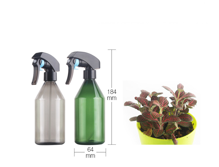 300ml Pet Plastic Water Flowers Hair Bottle with Trigger Sprayer