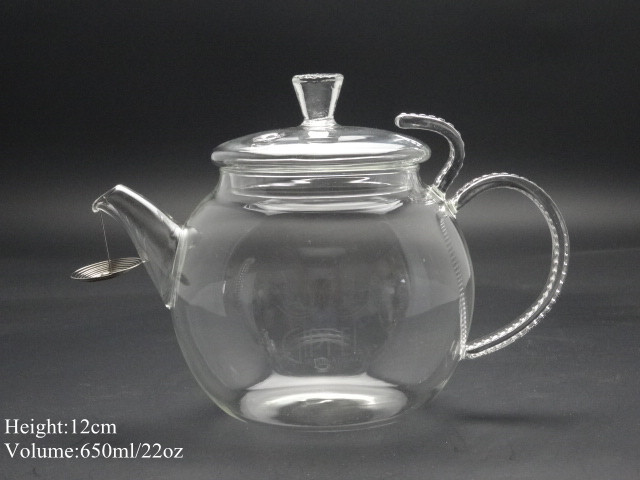 650ml Heat Resistant Glass Teapot with Infuser Coffee Tea Leaf Herbal (made of borosilicate glass 3.3)