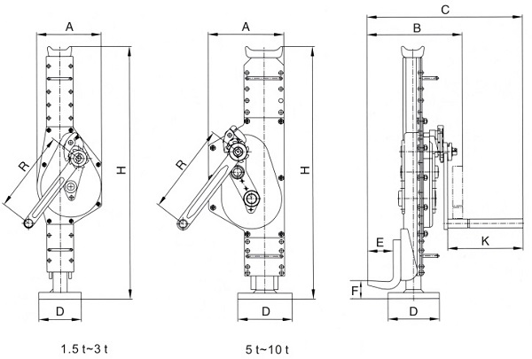 High Quality Hydraulic Machinery Jack 1.5t to 25t