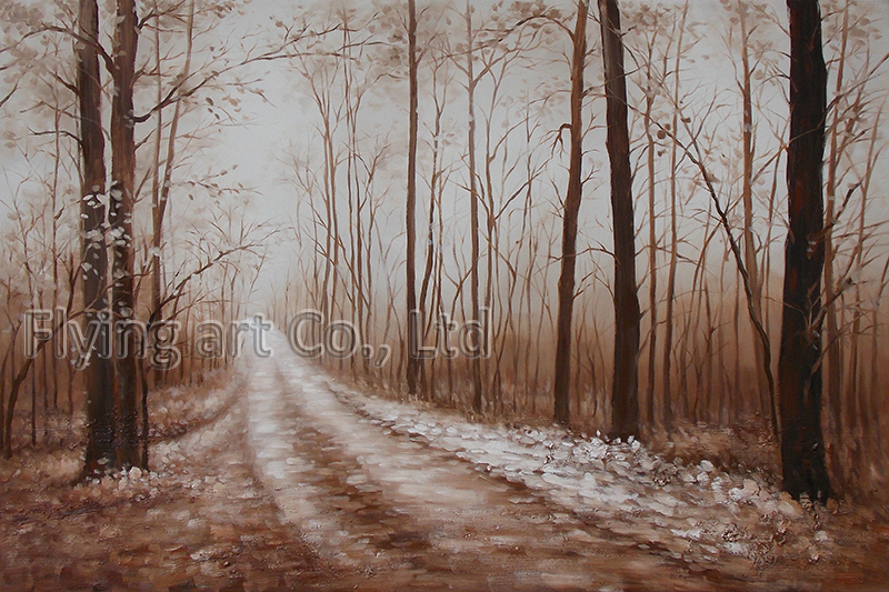 Oil Painting for Street in The Forest