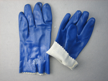 Blue Triple Dipped Smooth Finish PVC Glove-5131