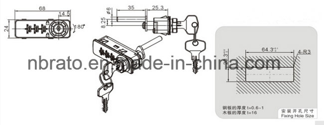 ABS 3 Digital Code Lock for Furniture