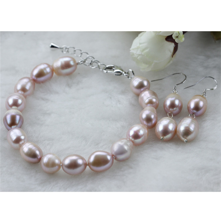 Snh Real Freshwater Gold Plated Pearl Jewelry Set