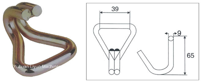 35mm X 3000kg High Quality Double J-Hook for Lashing Strap / Ratchet Tie Down