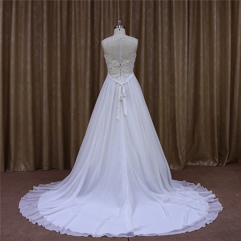 High Class Dazzling Wedding Dress Elegant A Line Chiffon