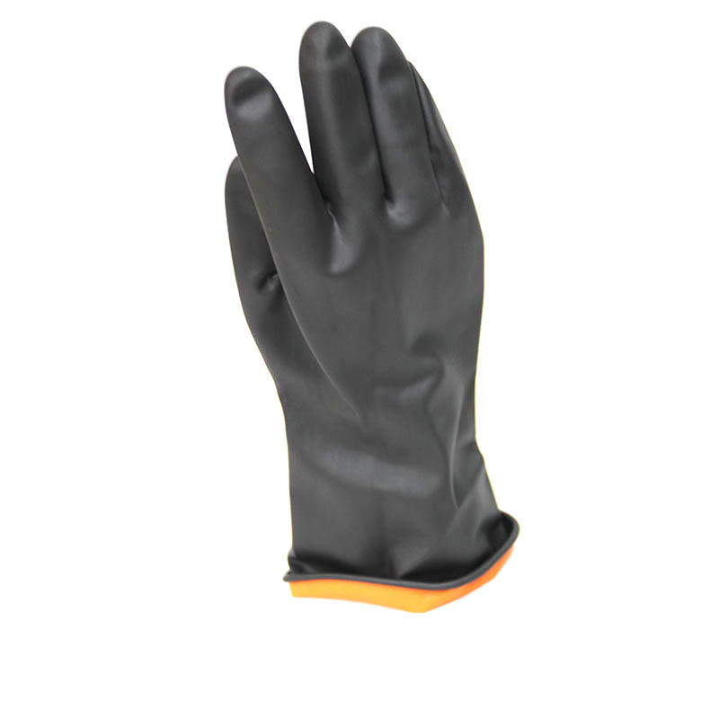 Industrial Rubber Heavy Duty Work Safety Gloves, Latex Glove (black)