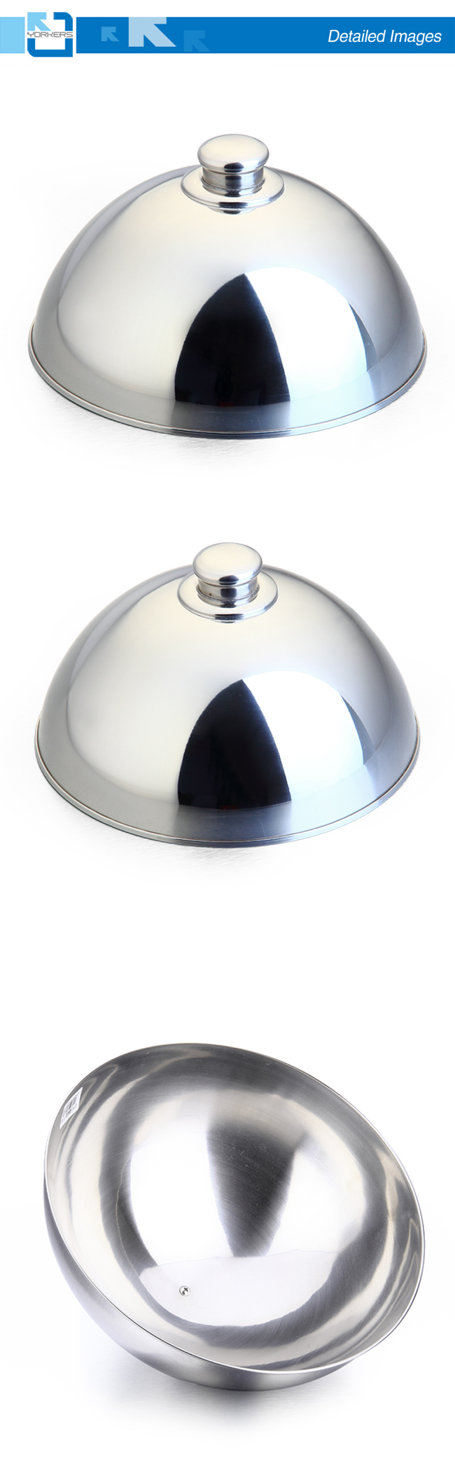 Popular Chinese Stainless Steel Food Cover & Metal Dish Cover with Silver Dome