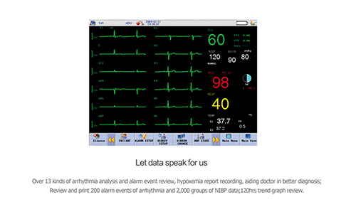 12.1 Inch Multi-Parameter Patient Monitor Touchscreen Modular Vital Signs Monitor (FDA)