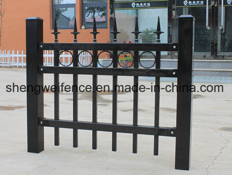 2.4 Length 1.8m Height Black Galvanized Steel Fence