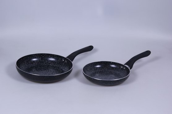 Full 3.0mmx3003 Aluminium Alloy Fry Pan with Non-Stick 2-Layer Marble Coating and Induction Base