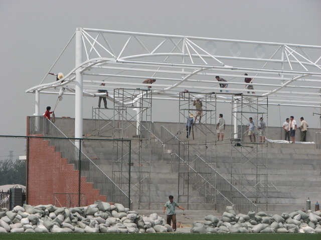 Cold Galvanized Steel Space Truss Structure for Stadium