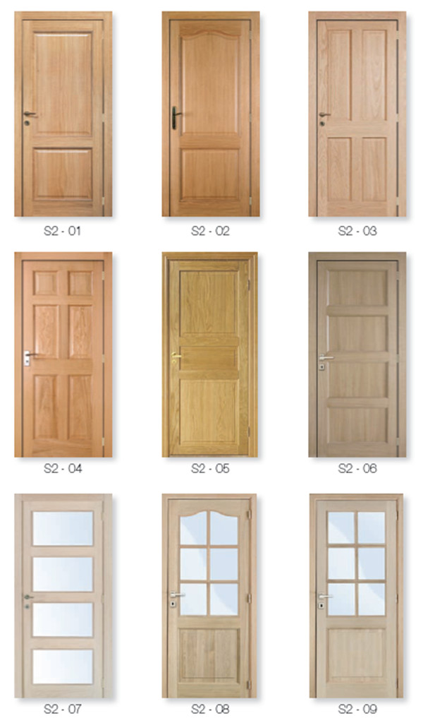 Wholesale Interior Oak Veneered Door, MDF Wood Door with Hinges and Lockset