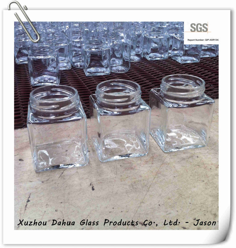 200ml Square Glass Jar with Tin Lid