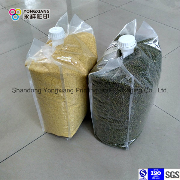 Laminated PE and PA Transparent Grains Plastic Bag with Spout