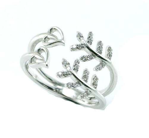 925 Sterling Silver Fashion Jewelry Women Girl Leaf High Quality Ring (R10317)