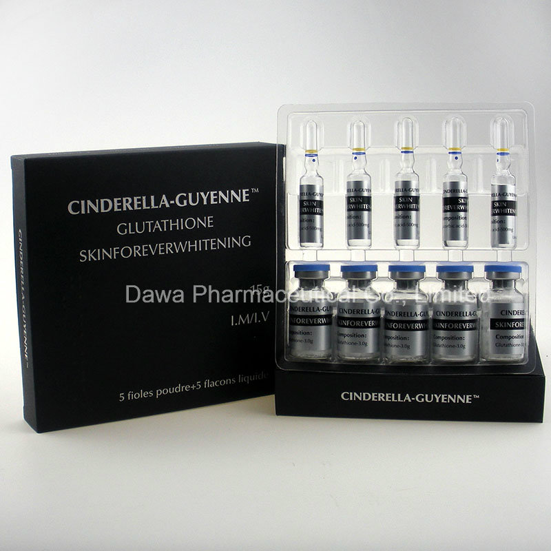 10gsh+10vitamin C Good Whitening Result of IV Injectable 600mg/900mg/1200mg/1500mg/1800mg/3000mg/15g/25g Glutathione