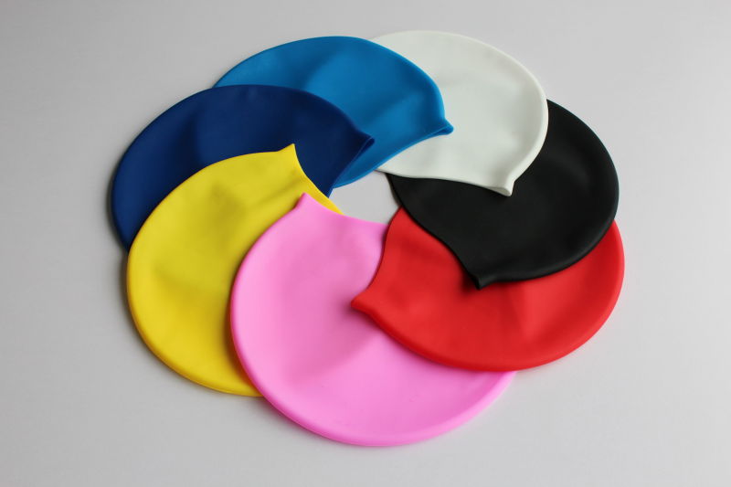 Waterproof Customized Logo Print Soft Adult Silicone Swimming Caps