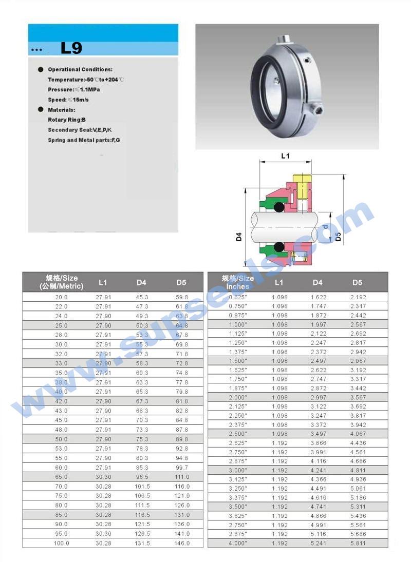 High Quality Mechanical Seal L9