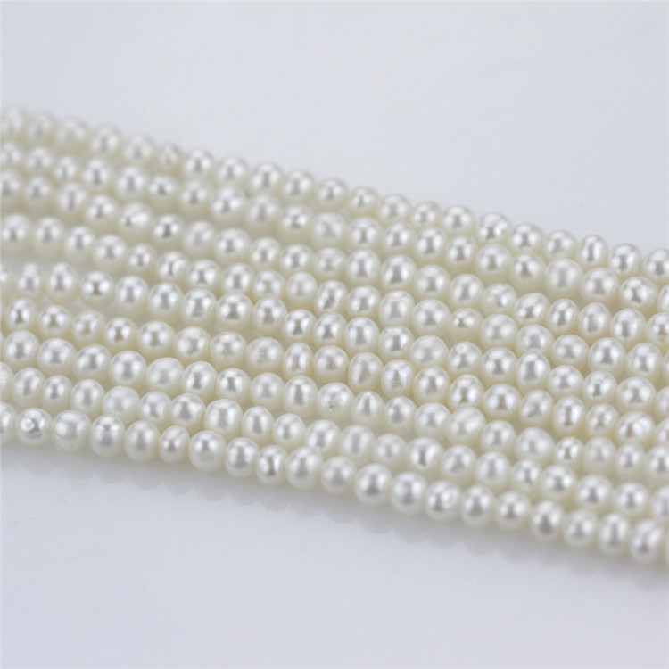 Small Seed 3mm Cheap Semi Round Natural Freshwater Pearl Strand