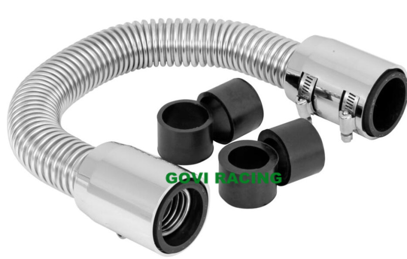 20in Chromed Flexible Stainless Steel Radiator Hose Tube Pipe