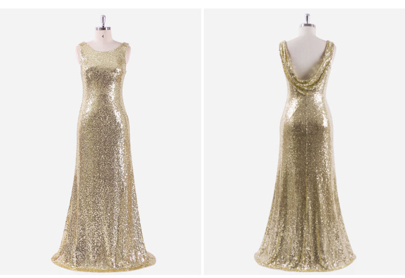 Gold Dress Women Evening Dress Long Evening Gown