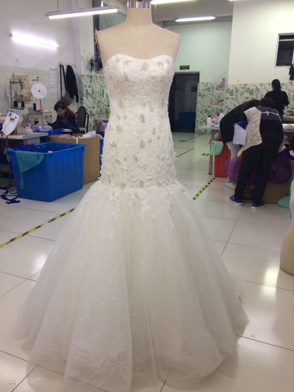 Aoliweiya Brand New Real Sample Bridal Wedding Dress Mermaid