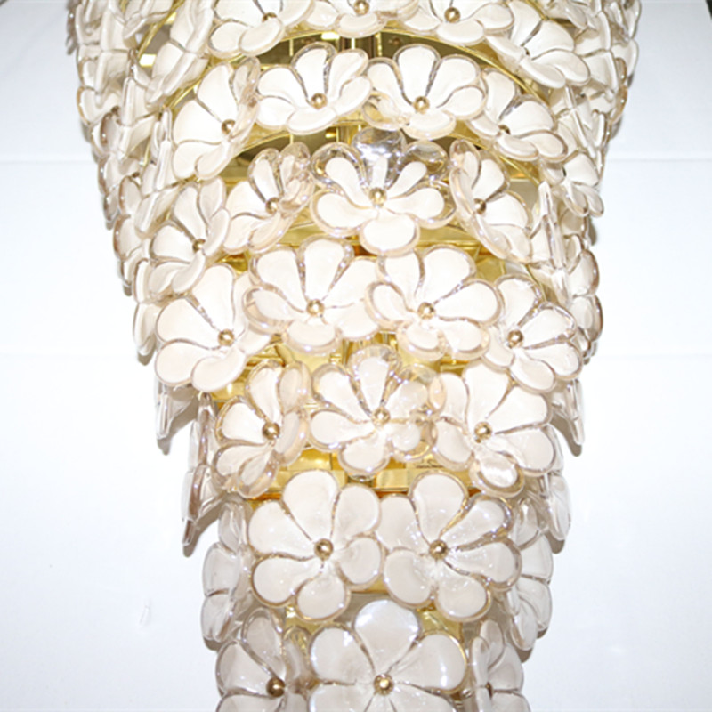 European Hotel Decorative off White Glass Flower Wall Lamp