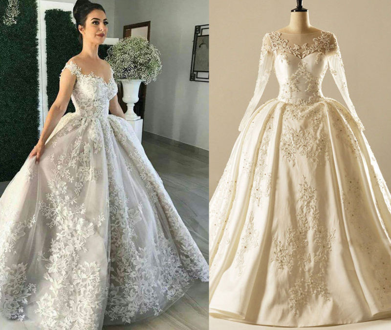 UAE Long Sleeve Ball Gown Wedding Dress