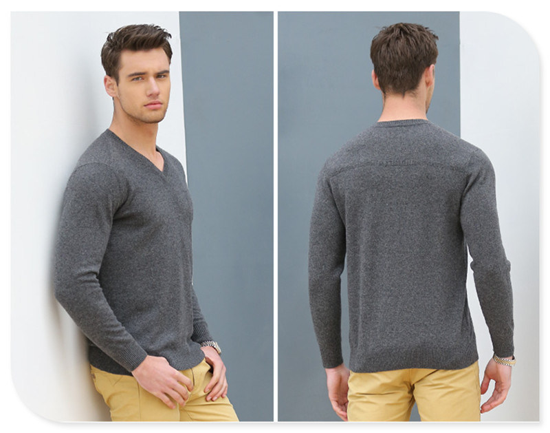 High Quality Wholesale Knit Wear Men's V-Neck Cashmere Sweater