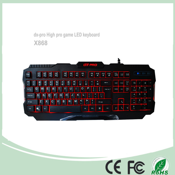 Multiple Language Available Single Red Color LED Gamer Keyboard (KB-1901EL-R)