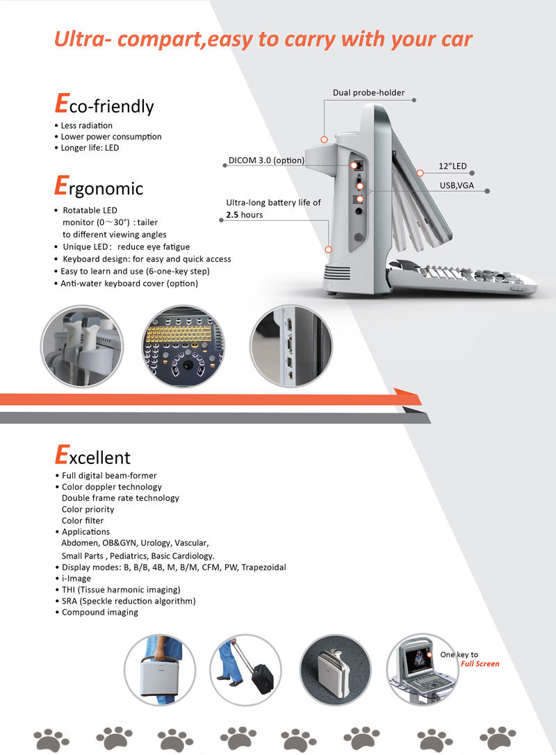 Veterinary Ultrasound Color Doppler Laptop Portable (SC-ECO5)