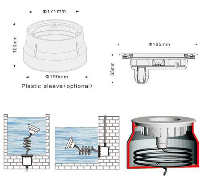 RGB LED Swimming Pool Light with Mounting Sleeve (JP948123)