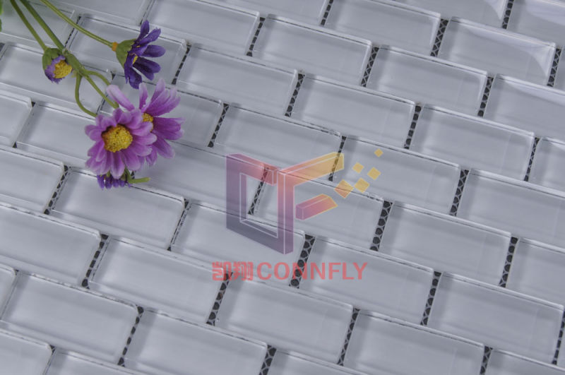 Water Jet Cutting Fan-Shaped Crystal Glass Mosaic (CFW26)