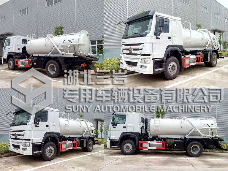 10cubic 12cubic HOWO 4X2 Vacuum Sewage Suction Tanker Truck