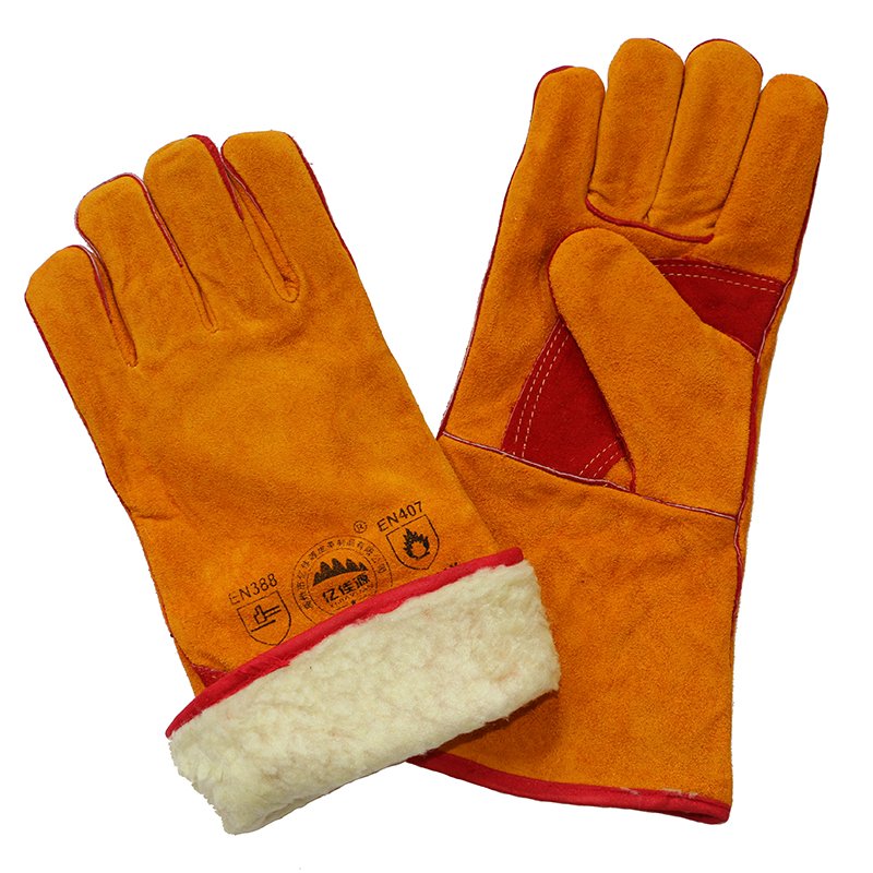 Leather Welding Gloves with Boa Full Lining