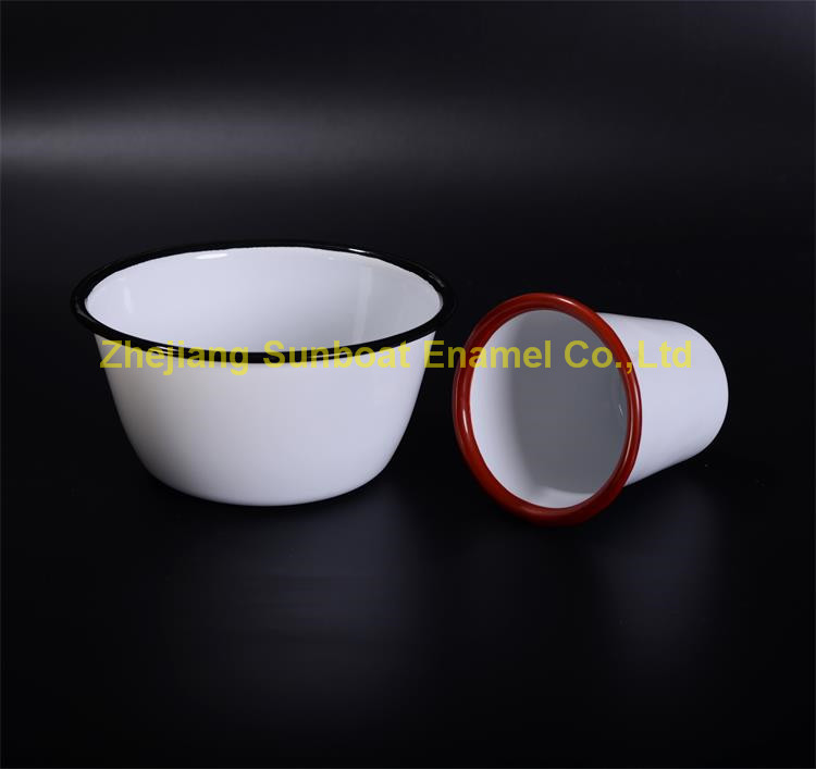 Houseware Tableware Carbon Steel Enamel Bowl+Tumbler