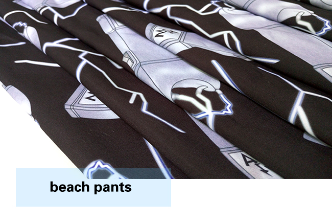 Polyester Brushed Digital Printed Beach Shorts/ Pants Fabric