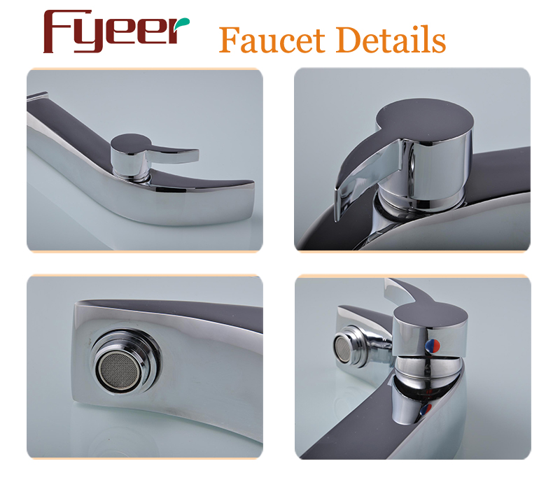 Fyeer High Arc Single Handle&Hole Chrome Bathroom Sink Wash Basin Faucet Water Mixer Tap