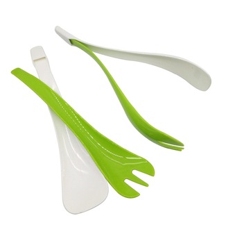 BPA Free Plastic 2 in 1 Salad Cutlery