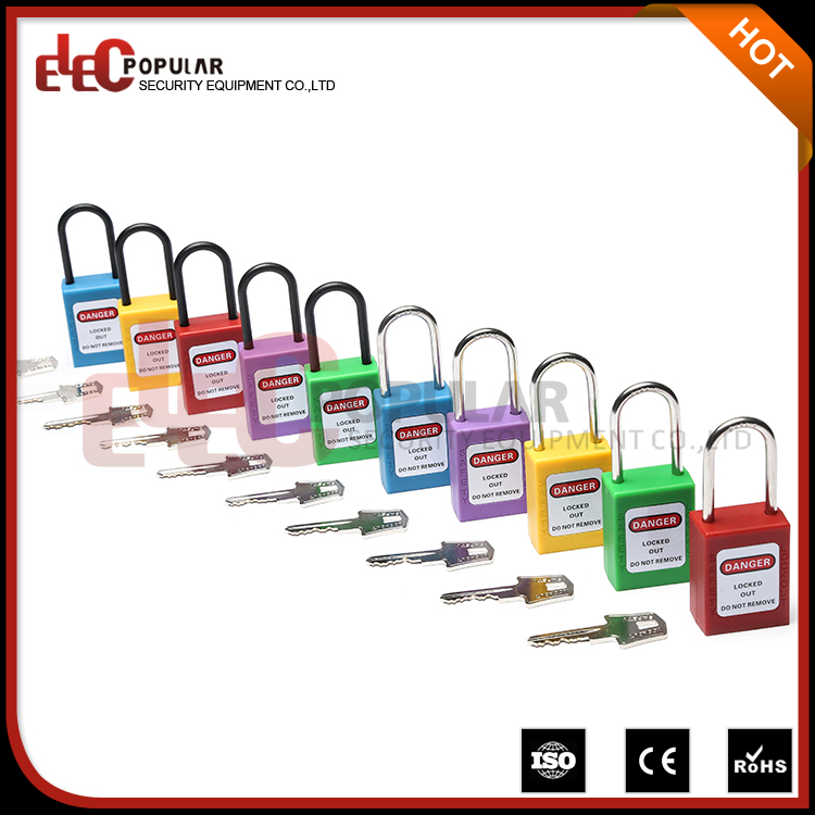 Colorful Slim Safety Padlock Lockout Locks with Steel Shackle