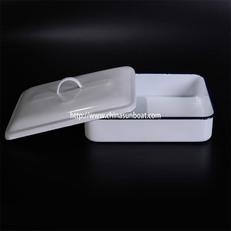 Sunboat Enamel Rectangular Pie Dish Kitchenware