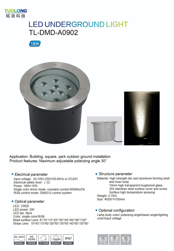 Popular Outdoor LED Inground Light Adjustable LED Underground Light