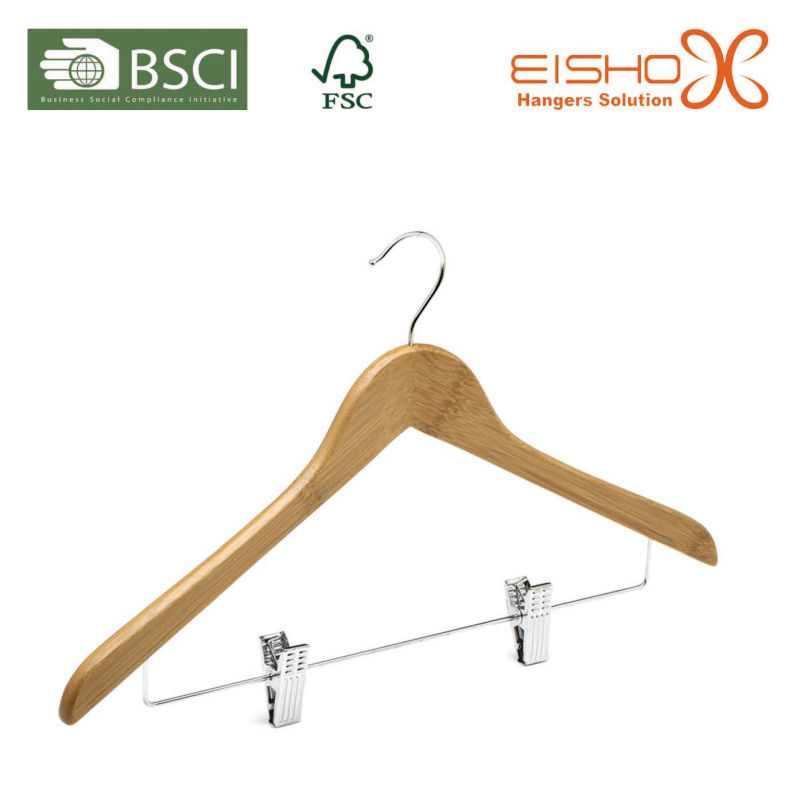 Bamboo Hanger with Clips (MB05-2)