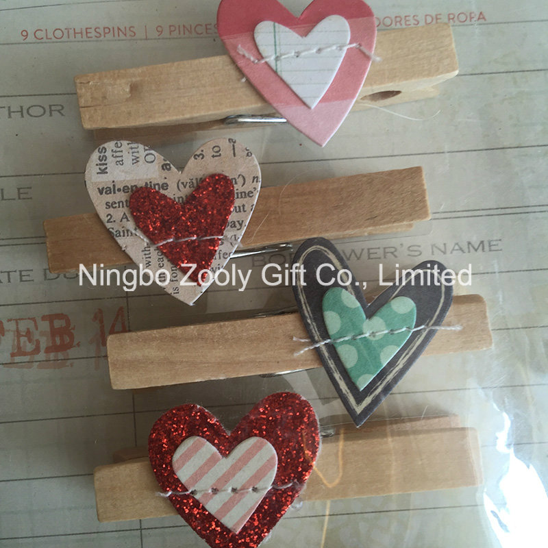 Wooden Shaped Clothespin / Decorative Mini Wood Pegs