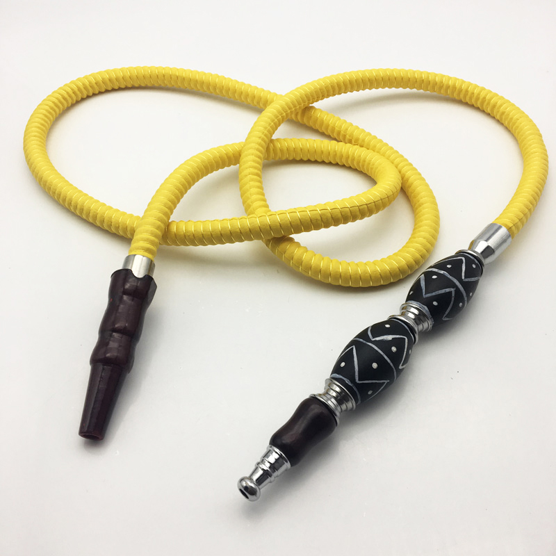 1.8m Double Gourd Design Metal Yellow Hookah Shisha Hose (ES-HH-009)