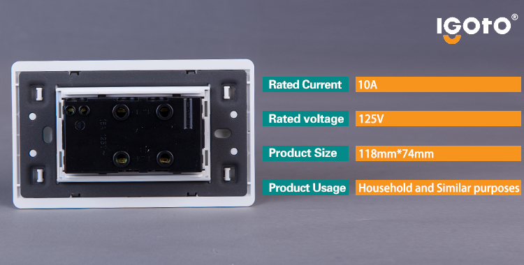 Twin Receptacle Wall Socket Outlet for Latin American Market