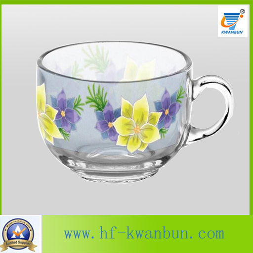 Nice Glass Mug with Decal Flower Good Price