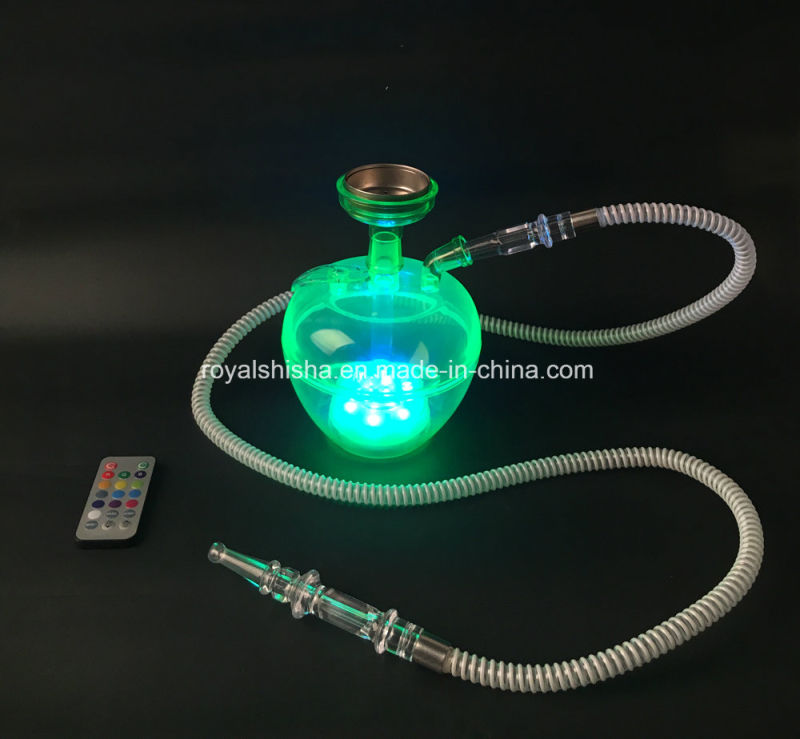 2017 New Style China Portable Apple Shape Shisha with LED Acrylic Hookah